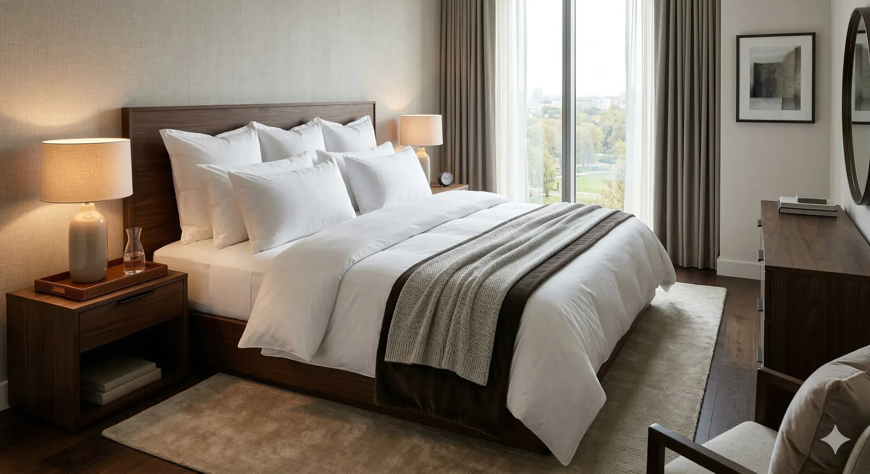 luxury hotel mattress setup