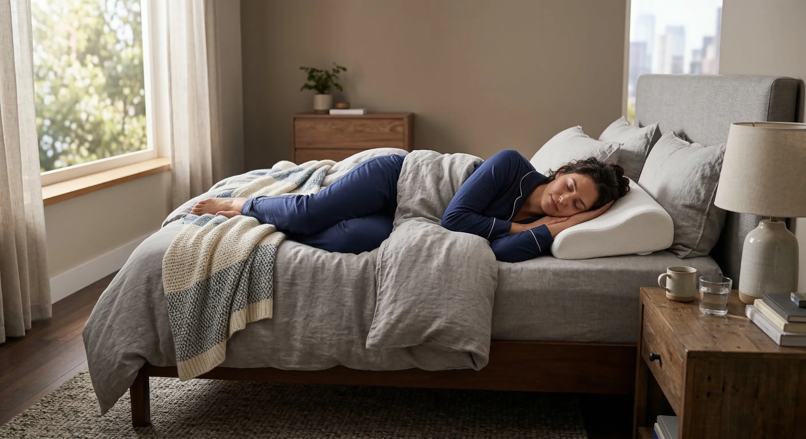 pillow supporting neck spinal alignment