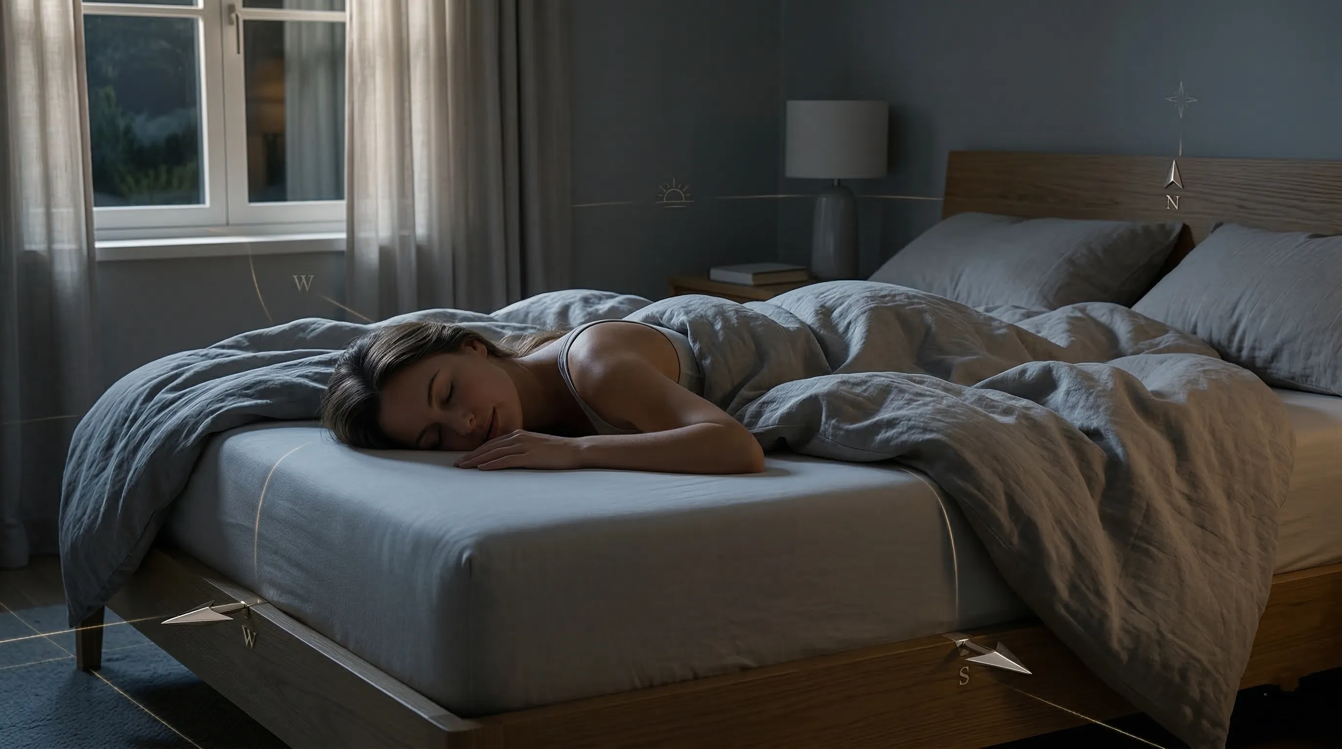 Which Direction Is Best for Sleeping for Better Health Most people spend considerable thought on their mattress, their pillow, and their sleeping position. Very few stop to consider the direction their head faces while they sleep. Yet across cultures, centuries, and continents, the question of the best direction to sleep has been taken seriously by traditional health systems, ancient architectural sciences, and increasingly by sleep researchers curious about the human body's relationship with the Earth's magnetic field. In India, Vastu Shastra has prescribed sleeping directions for thousands of years, linking the orientation of the body during sleep to energy flow, health outcomes, and mental wellbeing. Feng Shui traditions in East Asia carry similar principles. And while Western sleep science has been slower to investigate directional sleeping, emerging research on geomagnetic alignment and circadian biology is beginning to examine whether the direction your head faces at night genuinely influences the quality of your sleep. In this complete guide, we examine what both science and Vastu Shastra say about the best direction to sleep, explain the reasoning behind each recommendation, cover the directions traditionally considered harmful, and provide practical sleep improvement tips that work regardless of which direction your bedroom faces. Quick Answer: Which Direction Is Best for Sleeping? Sleeping with your head facing south or east is most widely recommended for better sleep quality and health. According to Vastu Shastra, south-facing sleep is considered most beneficial for deep rest, health, and longevity, while east-facing sleep promotes mental clarity and positive energy. From a scientific perspective, some researchers suggest that aligning the body parallel to the Earth's magnetic field lines, which run broadly north to south, with the head facing south may support better sleep by reducing geomagnetic stress on the body. Both traditions agree that sleeping with the head facing north should be avoided. Why Sleeping Direction Matters The idea that the direction your body faces during sleep affects your health and rest quality may seem unusual from a purely mechanical perspective, but it draws on several coherent frameworks of understanding the body's relationship with its environment. Body Alignment and Environmental Forces: The human body is not a closed system operating independently of its environment. It is a biological entity embedded in a planetary environment that exerts measurable physical forces on it at all times. The Earth's gravitational field, electromagnetic field, and geomagnetic field all interact with the body's own biological systems. The question of whether the orientation of the body relative to these fields during the extended period of sleep affects biological processes is a legitimate scientific inquiry, not merely superstition. Cultural Beliefs and Traditional Knowledge: Vastu Shastra, the ancient Indian science of spatial arrangement, is one of the oldest systematic bodies of knowledge about how the orientation of living and sleeping spaces affects human health and wellbeing. Developed over thousands of years of observational practice, its prescriptions for sleeping direction are not arbitrary. They reflect accumulated cultural knowledge about which sleeping orientations appear to produce better health outcomes, even if the mechanistic explanation provided within the system differs from modern scientific language. Energy Flow Concepts: Both Vastu Shastra and Traditional Chinese Medicine operate with concepts of energy flow through the body and its environment. Vastu describes the flow of cosmic energy through directional orientations, with different directions associated with different qualities of energy that interact with the human body's own energy systems. While Western science does not use the same conceptual language, the underlying observation that directional orientation during sleep affects biological outcomes is being investigated through the lens of geomagnetic biology. Scientific Explanations: The most scientifically investigated mechanism relating sleeping direction to health involves the Earth's geomagnetic field. The human body contains magnetite crystals in the brain and other tissues that may respond to geomagnetic orientation. Research on magnetoreception in humans is ongoing, and some studies suggest that the orientation of the body relative to geomagnetic field lines during sleep influences sleep quality, REM duration, and morning alertness. Best Direction to Sleep According to Science Scientific research on sleeping direction is still developing, but several findings provide a basis for directional sleeping recommendations grounded in biology rather than tradition alone. Earth's Magnetic Field and Human Biology: The Earth's geomagnetic field runs broadly from geographic south to north, with the magnetic field lines entering the Earth near the north magnetic pole and exiting near the south magnetic pole. The human body has a natural polarity, with the head being the positive pole and the feet the negative pole in many bioelectrical models. Some researchers have proposed that aligning the body's natural polarity with the Earth's geomagnetic field, by sleeping with the head pointing south, creates a condition of geomagnetic harmony that supports deeper, more restorative sleep. Research on Directional Sleep: A study published in the Indian Journal of Physiology and Pharmacology examined the sleep quality of participants sleeping in different directions and found that those sleeping with their heads pointing east showed the fastest sleep onset and longest REM sleep duration, while those sleeping with their heads pointing north showed the slowest sleep onset and shortest REM duration. While the study was limited in scope, it provided measurable data supporting the traditional directional sleep recommendations of Vastu Shastra. Head Position and Blood Flow: The brain requires a consistent and precisely regulated blood supply during sleep for the glymphatic waste clearance processes that are most active during deep sleep. Some researchers have proposed that the head's position relative to the Earth's magnetic field affects cerebral blood flow regulation, with south and east orientations supporting optimal circulation and north orientation potentially creating mild circulatory disruption during sleep. This hypothesis remains under investigation but provides a plausible physiological mechanism for the traditional recommendations. Sleep Posture and Direction: From a purely biomechanical perspective, the direction the head faces does not directly affect spinal alignment or pressure point distribution, which are determined by sleeping position rather than compass orientation. The directional effects, if real, operate through subtler biological mechanisms rather than obvious mechanical ones, which is why they have been harder to study and why the scientific evidence remains less definitive than the evidence for sleeping position effects. Best Sleeping Direction According to Vastu Shastra Vastu Shastra, the ancient Indian science of directional energy in living spaces, provides some of the most detailed and widely followed guidance on the best direction to sleep in the Indian cultural context. Its recommendations are based on the association of different compass directions with different cosmic energies and their effects on the human body and mind. Sleeping with Head Towards South South is considered the most beneficial sleeping direction in Vastu Shastra and is the direction most consistently recommended across different schools of Vastu practice. When you sleep with your head pointing south and feet pointing north, you are said to align with the Earth's magnetic field in a way that promotes deep, restorative sleep, good health, and longevity. This direction is associated with the energy of Yama, the deity of death and transformation in Hindu tradition, interpreted in this context as the restful, surrendering quality of deep sleep rather than anything ominous. People who sleep in the south direction are believed to experience improved memory, better concentration, reduced stress, and longer, healthier lives according to Vastu principles. This direction is recommended for all adults, particularly those who suffer from sleep problems, stress-related health issues, or chronic fatigue. Importantly, this is also the direction that the scientific research on geomagnetic alignment most consistently supports, as it places the head at the south end of the body's magnetic axis, aligning with the Earth's field rather than opposing it. Vastu verdict for south direction: Most recommended. Good for health, deep sleep, and longevity. Sleeping with Head Towards East East is the second most recommended sleeping direction in Vastu Shastra and is particularly favoured for students, intellectuals, and people in creative or knowledge-based professions. Sleeping with the head pointing east is associated with the energy of the rising sun, which in Vastu represents new beginnings, mental clarity, positive energy, and enhanced cognitive function. The east direction is considered to support memory consolidation, creative thinking, and spiritual growth. From a scientific perspective, the east direction aligns the body perpendicular to the north-south geomagnetic axis rather than parallel to it, which is a different relationship to the magnetic field than the south direction provides. The research study referenced above found the longest REM sleep duration in east-sleeping participants, which may support the association with enhanced cognitive processing and memory consolidation that Vastu attributes to this direction. East is particularly recommended for children and young adults whose brains are in active developmental phases and who may benefit most from the enhanced REM sleep and cognitive processing that this direction appears to support. It is also a practical recommendation for the many Indian homes where south-facing bed placement is not architecturally possible. Vastu verdict for east direction: Highly recommended. Best for students, mental clarity, and positive energy. Worst Sleeping Directions to Avoid Sleeping with Head Towards North North is the most consistently warned-against sleeping direction in both Vastu Shastra and in the emerging scientific literature on geomagnetic sleep effects. When you sleep with your head pointing north, your body's head-positive polarity directly opposes the Earth's north magnetic pole, creating what Vastu describes as an energy conflict and what geomagnetic researchers describe as a potentially disruptive interaction between the body's bioelectrical field and the Earth's magnetic field. In Vastu Shastra, sleeping with the head towards north is associated with disturbed sleep, increased stress, headaches, elevated blood pressure, and over long periods, reduced life force and health deterioration. The north direction is traditionally associated with the domain of the dead in Hindu cosmology, making north-facing sleep a symbolic as well as energetically problematic choice in this framework. From a scientific perspective, the study on directional sleep found the worst sleep quality outcomes in north-facing sleepers, including the slowest sleep onset, shortest REM duration, and highest reported morning fatigue. While the research base is still limited, the convergence of traditional wisdom and emerging scientific findings on this specific direction is notable and consistent. Verdict for north direction: Most strongly discouraged by both Vastu and science. Sleeping with Head Towards West West is generally considered less problematic than north in Vastu Shastra but is still not the recommended direction for ideal sleep quality. The west direction is associated with restlessness, increased dream activity, and a more agitated quality of sleep compared to the deep restfulness associated with south-facing sleep. Some Vastu practitioners associate west-facing sleep with increased ambition and worldly desires, which is considered energetically incompatible with the surrendering quality of restorative sleep. Practically, west-facing sleep places the feet toward the east, which in Vastu is considered disrespectful to the sunrise direction and the positive solar energy it represents. While this is not considered as harmful as north-facing sleep, it is generally recommended to choose south or east over west whenever the room layout allows. West-facing sleep is sometimes recommended for people in competitive professions who benefit from the increased mental activity and drive it is said to support, though this comes at the cost of sleep depth and restfulness. Verdict for west direction: Not recommended but less problematic than north. Choose south or east when possible. How Sleeping Direction Affects Sleep Quality Whether through geomagnetic mechanisms, energy flow principles, or psychosomatic effects, the sleeping direction that individuals adopt does appear to influence several aspects of their subjective sleep experience: Relaxation and Sleep Onset: People who have changed their sleeping direction to south or east consistently report improved ease of falling asleep and a greater sense of relaxation at bedtime. Whether this reflects a genuine physiological effect of geomagnetic alignment or a psychological benefit from aligning their sleep environment with traditional recommendations that feel culturally meaningful to them is difficult to separate in observational reports. Mental Calmness: The south direction in particular is associated with a quieter, more settled mental state during the pre-sleep period. Many people who practice Vastu-aligned sleeping report reduced pre-sleep anxiety and fewer intrusive thoughts at bedtime after changing to a south or east orientation. This mental calming effect, regardless of its mechanism, is a genuine sleep quality benefit. Sleep Cycles: The research findings on REM duration by sleeping direction suggest that direction may influence the architecture of sleep cycles beyond simply making sleep onset easier or harder. If east-facing sleep genuinely increases REM duration, as the available research suggests, this would have meaningful implications for memory consolidation, emotional processing, and morning cognitive performance, all of which depend heavily on adequate REM sleep. Does Sleeping Direction Really Affect Health? The honest answer to this question is that the evidence is promising but not yet conclusive by the standards of modern clinical research. The scientific case for directional sleep effects rests primarily on the plausibility of geomagnetic mechanisms, limited but directionally consistent research findings, and the convergent agreement of multiple independent traditional knowledge systems on the same recommendations. When Vastu Shastra, Feng Shui, and Ayurveda independently arrive at similar directional sleeping recommendations through different conceptual frameworks, the probability that there is a real underlying effect increases, even if none of the individual systems provides a complete scientific explanation. The case against strong directional sleep claims rests on the limited quantity and quality of scientific research, the difficulty of isolating directional effects from the many other variables that influence sleep quality, and the fact that many millions of people in north-facing beds sleep perfectly well by conventional measures. The practical conclusion is balanced: if you have the option of arranging your sleeping direction, choosing south or east costs nothing and may provide genuine benefits. If your bedroom architecture does not allow south or east orientation, focusing on the factors with much stronger evidence for sleep quality, mattress support, sleep schedule consistency, and sleep environment optimisation, will deliver more certain improvement. Read our guide on Why Can't I Sleep Through the Night for a complete overview of evidence-based sleep improvement factors. Other Factors That Affect Sleep Quality Regardless of which direction you sleep in, these factors have strong, well-documented effects on sleep quality and deserve priority attention: Mattress Comfort and Support: The single most impactful physical factor in sleep quality is the mattress. A mattress that creates pressure points, allows spinal sagging, or has deteriorated past its useful lifespan will disrupt sleep quality more reliably than any directional effect. A medium-firm mattress matched to your sleeping position and body weight eliminates the physical discomfort that causes tossing, turning, and night awakenings. Read our complete Mattress Firmness Guide for guidance on choosing the right mattress for your body. Sleeping Posture: Your sleeping position has the most directly documented effects on spinal health, shoulder and hip pressure, and morning pain patterns of any sleep-related factor. Back sleeping with a pillow under the knees and side sleeping with a pillow between the knees are the most recommended positions for spinal health. Stomach sleeping is the most problematic for spinal alignment regardless of which direction the head faces. Read our Best Sleeping Position for Back Pain guide for complete position guidance. Sleep Environment: Room temperature, light levels, and noise are the three environmental factors with the strongest evidence for sleep quality effects. A room temperature between 17 and 20 degrees Celsius, complete darkness achieved with blackout curtains or a sleep mask, and noise elimination through earplugs or white noise collectively produce measurable improvements in sleep depth and continuity that are among the most reliably documented sleep interventions available. Sleep Duration: Getting the recommended hours of sleep for your age group is the foundation of sleep health that directional adjustments build on rather than substitute for. Read our complete guide on How Many Hours of Sleep Do You Need for age-specific sleep duration guidance. Tips to Improve Sleep Regardless of Direction Maintain a Consistent Sleep Schedule: Going to bed and waking at the same time every day, including weekends, is the most powerful single intervention for sleep quality available. Consistent timing anchors the circadian rhythm and makes falling asleep and waking naturally progressively easier. Even a 30-minute variation on weekends disrupts weekday sleep quality for many people. Reduce Screen Time Before Bed: Stop all screen use 60 to 90 minutes before your intended sleep time. The blue-wavelength light from phones and tablets suppresses melatonin production and keeps the brain in an alert, engaged state that is directly incompatible with easy sleep onset. This simple change produces sleep quality improvement that most people notice within the first week of consistent implementation. Keep the Bedroom Quiet and Dark: The bedroom environment should be optimised for sleep rather than serving as a multipurpose living space. Remove televisions, work materials, and bright lighting. Use blackout curtains or a sleep mask to eliminate light. Use earplugs or white noise to neutralise noise disruption. These environmental adjustments are among the most reliably effective sleep quality interventions regardless of any directional considerations. Create a Pre-Sleep Wind-Down Routine: A consistent 30 to 60 minute calming routine before bed, light reading, gentle stretching, journaling, or meditation, signals the nervous system to transition from daytime alertness to sleep readiness. Consistency is key. Performed at the same time each night, even a simple routine becomes a powerful conditioned cue for sleep onset. Optimise Your Bedroom Direction if Possible: If your bedroom layout allows flexibility, position your bed so your head faces south as the primary recommendation, or east as an alternative. Even if the evidence for directional effects is not definitive, the cost of making this adjustment is zero and the potential benefit is real. Combining correct direction with all of the above factors creates the most complete sleep optimisation setup available. Conclusion The question of the best direction to sleep sits at an interesting intersection of ancient wisdom and emerging science. Vastu Shastra's recommendation of south and east as the optimal sleeping directions is consistent across thousands of years of Indian traditional knowledge and is supported, however partially, by the available scientific research on geomagnetic alignment and sleep quality. The north direction is most consistently discouraged by both traditions and research. Practically, if you have the option to arrange your sleeping direction, orienting your head toward south or east is a simple, cost-free adjustment that may genuinely improve your sleep quality and aligns with both cultural wisdom and the best available scientific understanding. If your room layout does not allow this, focus your energy on the factors with the strongest evidence: a correct firmness mattress, consistent sleep schedule, optimised sleep environment, and proper sleeping position. These factors will improve your sleep quality measurably regardless of which direction your bedroom happens to face.